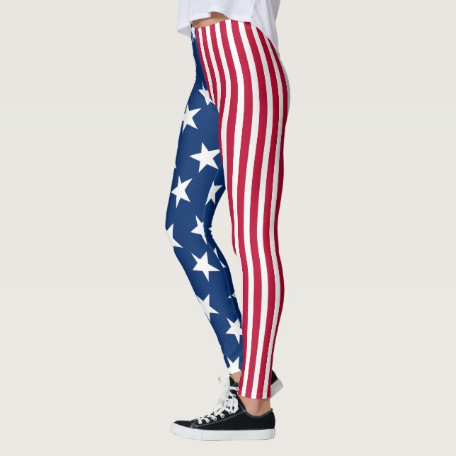 Legging Estrelas e faixas de bandeira americanas (Esquerda)
