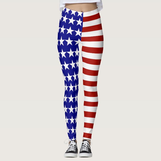 Legging Estrelas e Listras Patrióticas dos EUA (Frente)