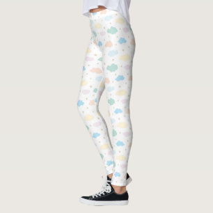 Legging Estrelas e Nuvens de Pastel