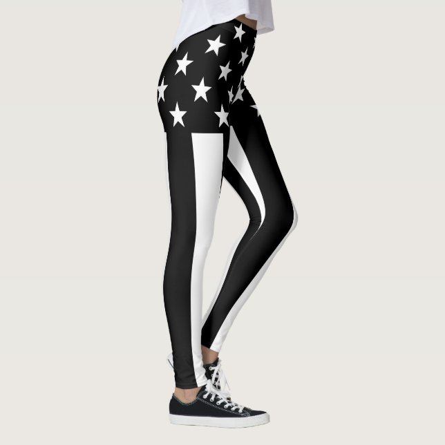 Legging Estrelas e Stripes Decor Preto e Branco (Direita)