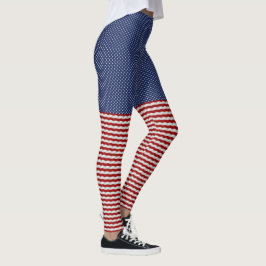 Legging Estrelas Engraçadas e Padrão de Stripes Patriótico