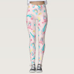 Legging Estrelas Florais do Unicórnio Arco-Íris, cor-de-ro<br><div class="desc">Este padrão bonito e mágico é perfeito para a mulher ou garota espirituosa e tendenciosa. Apresenta ilustrações desenhadas à mão de unicórnios, flores com folhas, arco-íris e estrelas a disparar sobre um simples fundo cor-de-rosa. O tema de cor design inclui o rosa-borbulhlegum, o rosa-pincel, o verde-branco, o azul-periwinkle, o roxo,...</div>