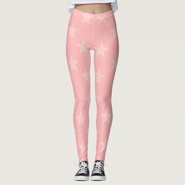 Legging Estrelas Rosa Suaves (Frente)