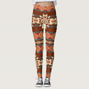 Legging Estrelas Têxteis Étnicas: Padrão de Abstrato.