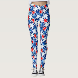 Legging Estrelas vermelhas brancas e azuis