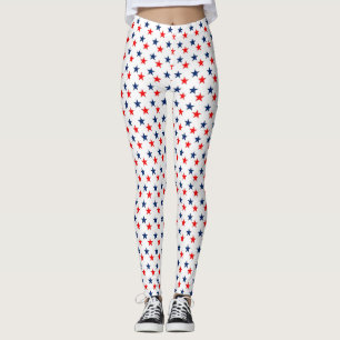 Legging estrelas vermelhas, brancas e azuis patrióticas
