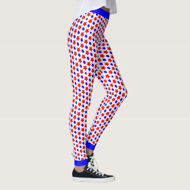 Legging Estrelas Vermelhas e Azuis Afastadas (Direita)