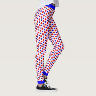 Legging Estrelas vermelhas e azuis ofegantes