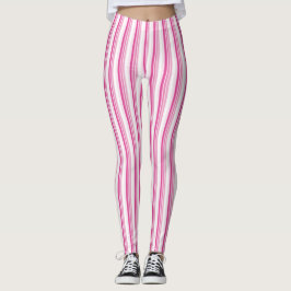 Legging Estrias Cor-De-Rosa E Branca