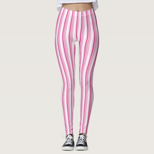 Legging Estrias Cor-De-Rosa E Branca (Frente)