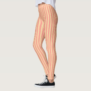 Legging Estrias de coral e de doces amarelos
