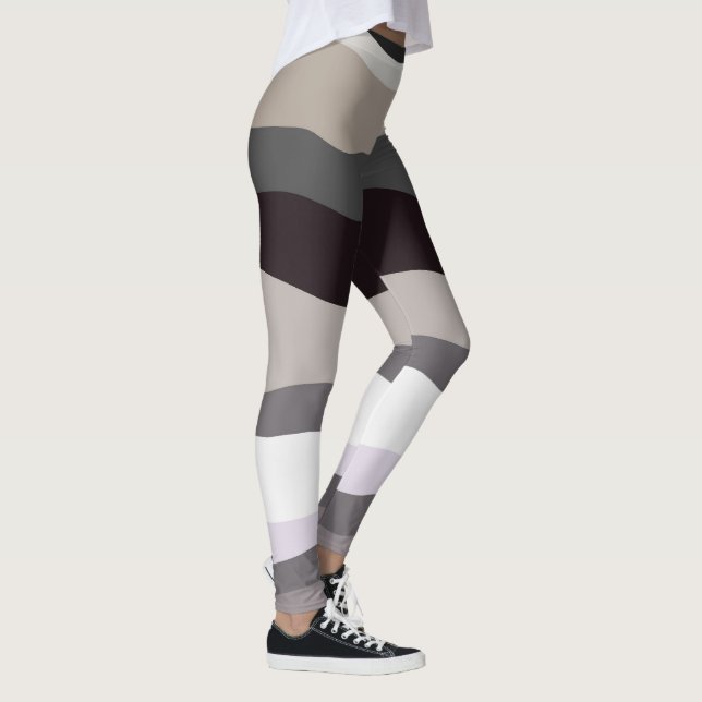 Legging Estrias de ondulação e Cinza (Direita)