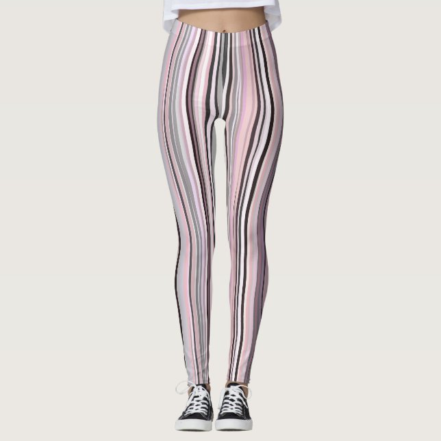 Legging Estrias ondulantes, cor-de-rosa e roxas (Frente)