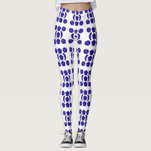 Legging Estrutura de Arte Gem Azul