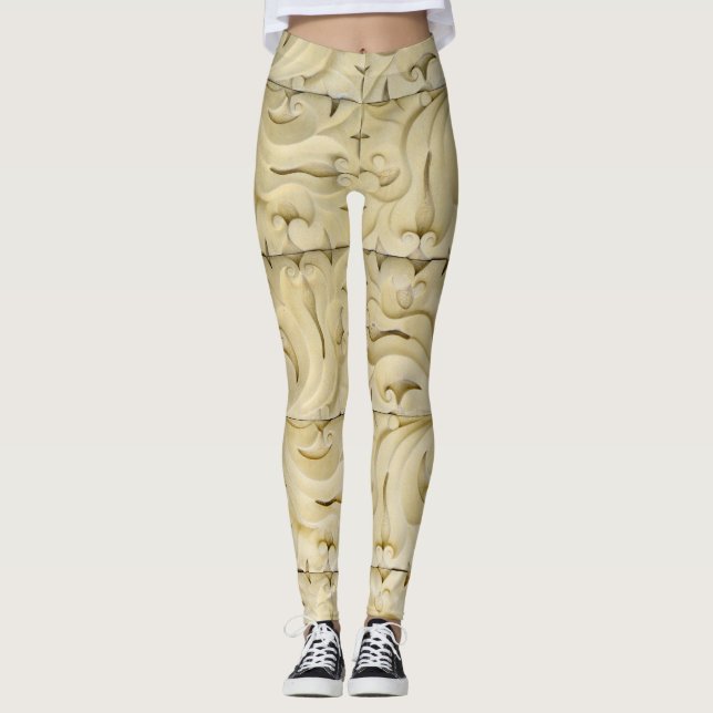 Legging estrutura de textura de azulejos cerâmicos (Frente)