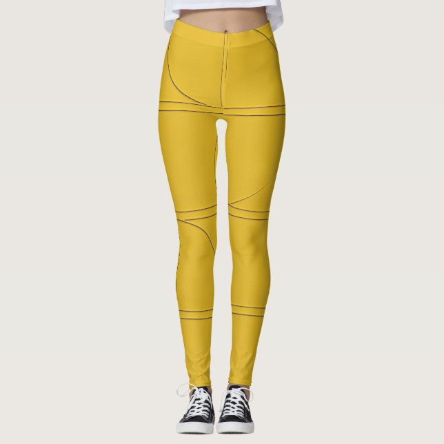 Legging Estúdio para Rua Padrão Mínimo | Moderno Amarelo  (Frente)
