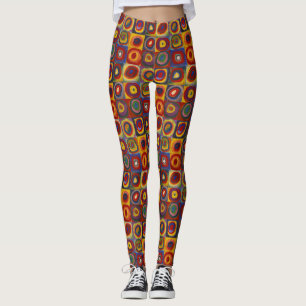 Legging Estudo de Cor de Kandinsky Quadrados Quadrados Col