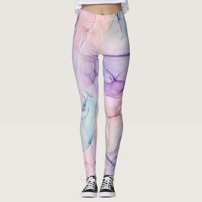 Legging Etérea Tênue Fantasia Glam Aguarela Pastel Desenho (Frente)