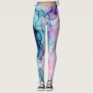Legging Etéreo Rosa Roxo Azul Moderno Glamour