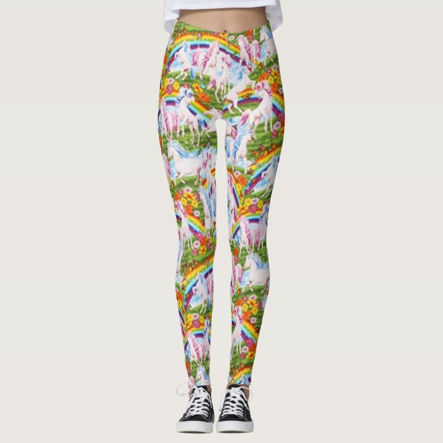 Legging Eterno Tesouros Rainbows E Unicórnios (Frente)