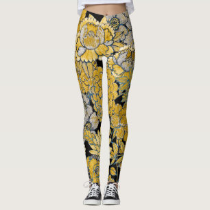 Legging Etnia Floral: Textura de Paisley Criativa.