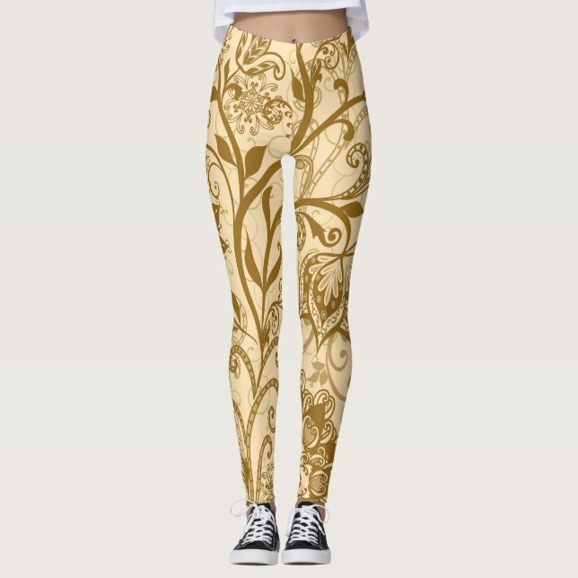 Legging Etnia Mandalas: Padrão de Estilo Indiano (Frente)