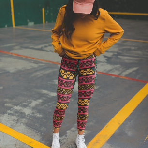 Legging etnia vermelha aztec