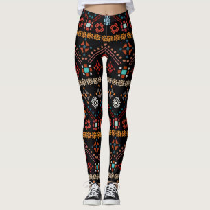 Legging Étnica Boho: Tribal Colorida Sem Olho.