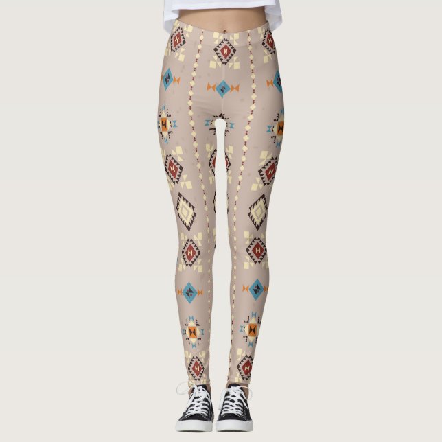Legging Étnica: padrão tribal sem descontinuidades (Frente)
