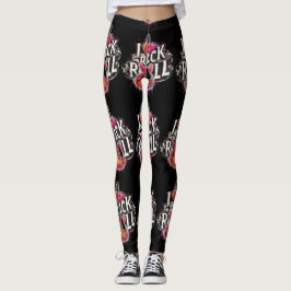 Legging Eu Adoro Rock N Roll Pintura Elétrica De Violão