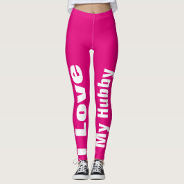 Legging Eu amo meu chique feminino bonito branco do rosa