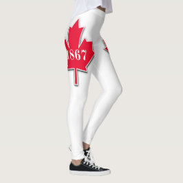 Legging EU AMO O Canadá - Folha Vermelha de Maple - Est 18