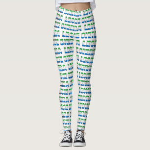Legging Eu amo o teste padrão da tipografia das cores da