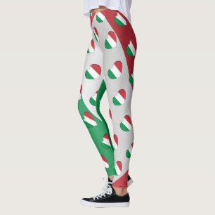 Legging Eu amo o teste padrão italiano dos corações de