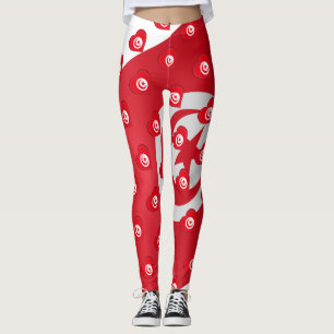 Legging Eu Amo Tunísia Sinalizador Tunisiano Corações De P