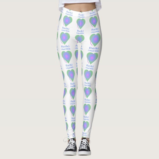 Legging Eu Me Curto Com Reiki, Corações (Frente)