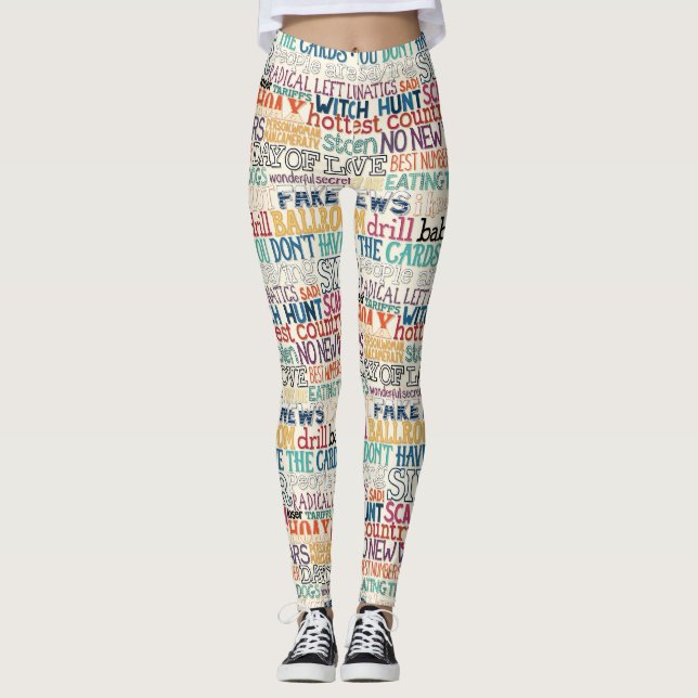 Legging Eu odeio como tudo é tipografia estúpida (Frente)
