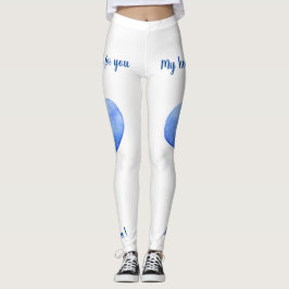 Legging Eu Te Amo Coração Azul Fofo Dia dos Namorados Flip