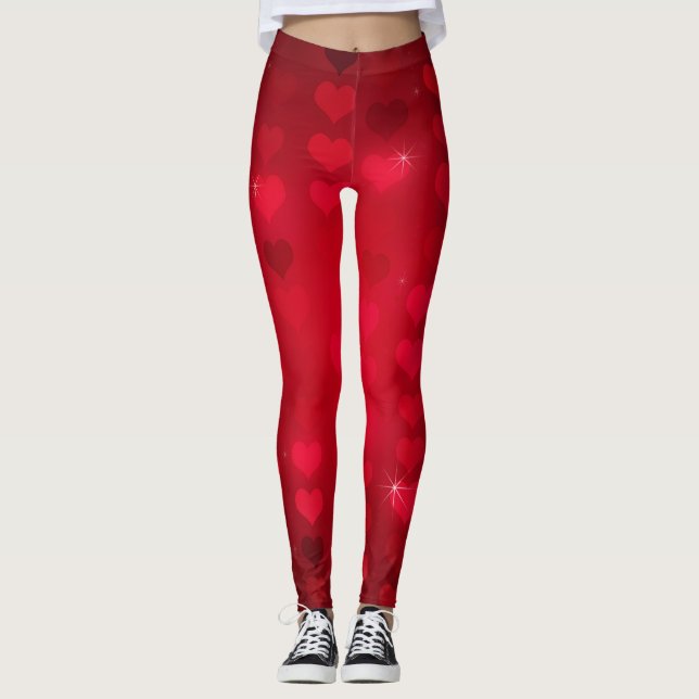 Legging Eu te amo dia dos namorados vermelho do coração (Frente)