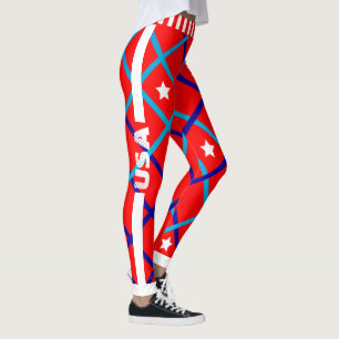 Legging EUA Stars and Stripes on RED