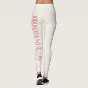 Legging Evento da Igreja Baseada na Fé 'Deus É Bom' Creme