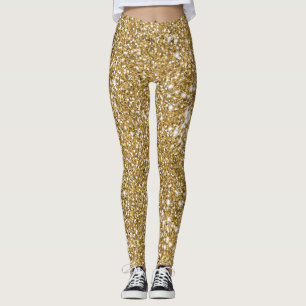 Legging Exame de textura amarela Ouro escura