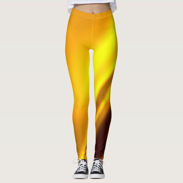 Legging Exame de Textura de Satin Faux Dourada Elegante (Frente)