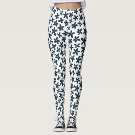 Legging Execução do Fluxo Floral de Daisy Azul