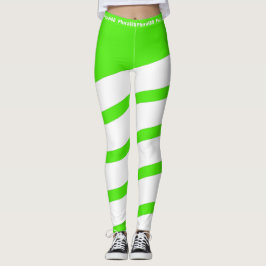 Legging exercício branco na moda verde