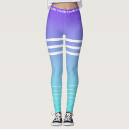 Legging exercício branco roxo azul gradiente na moda