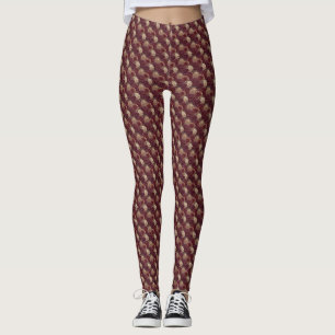 Legging Exercício de Flor de Dahlia Casamento de Luxo com