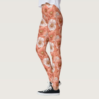 Legging Exercício de Flores de Anêmonas Temático de Anêmon