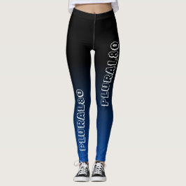 Legging exercício de monogramas de gradiente azul na moda