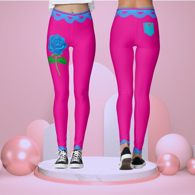 Legging Exercício Fashionável de Rosa Floral Rosa Quente (Criador carregado)